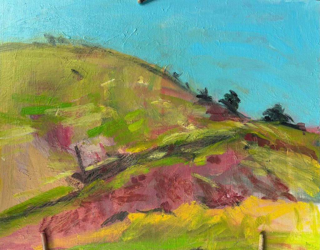Bearberry Hill A, an abstract hillside painting